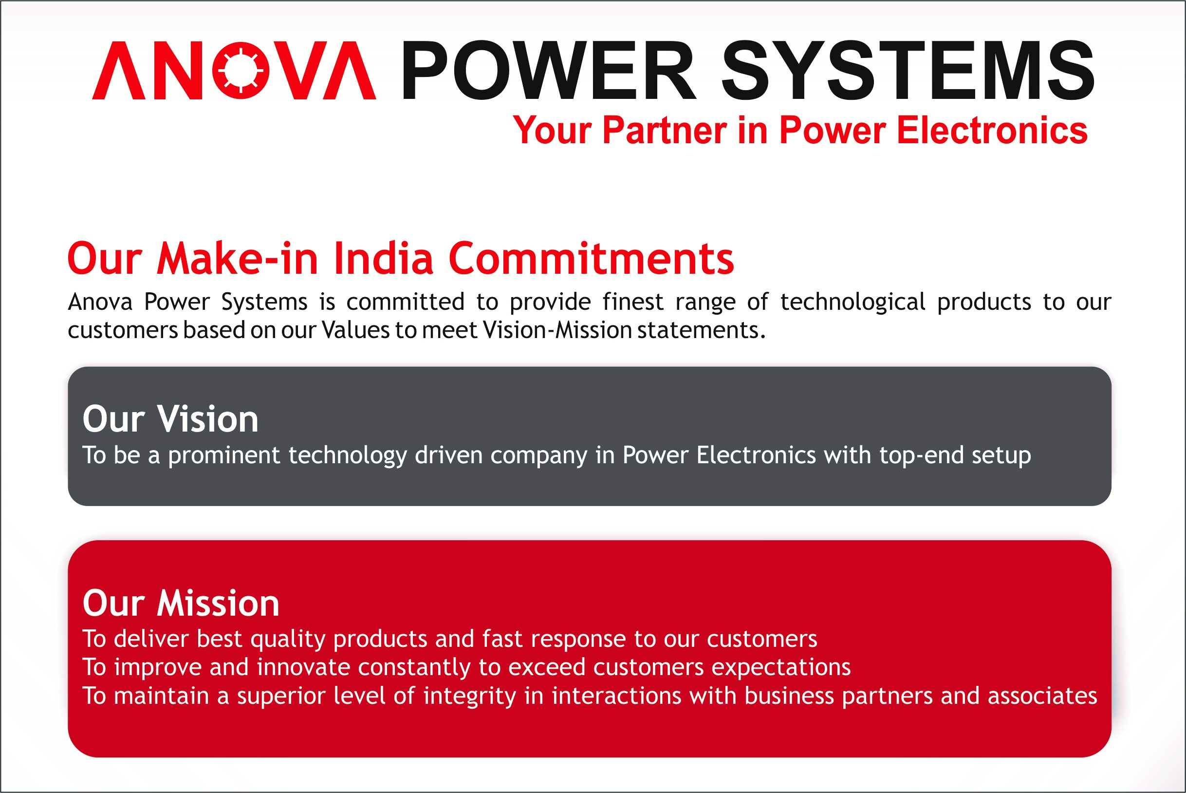 Our Make in INDIA Commitments